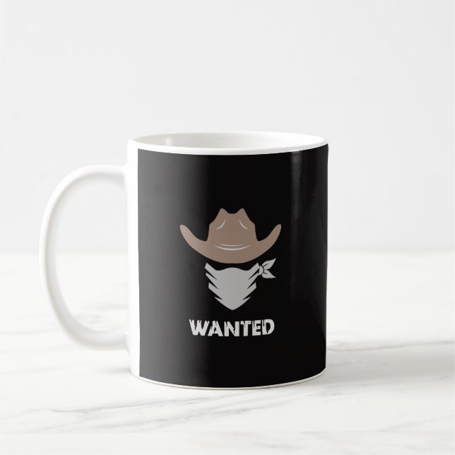 Mug Western Outlaw Cowboy Wanted (Gauche)