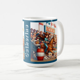 Mug Western Rodeo Cowgirl Barrel Racing sur mesure