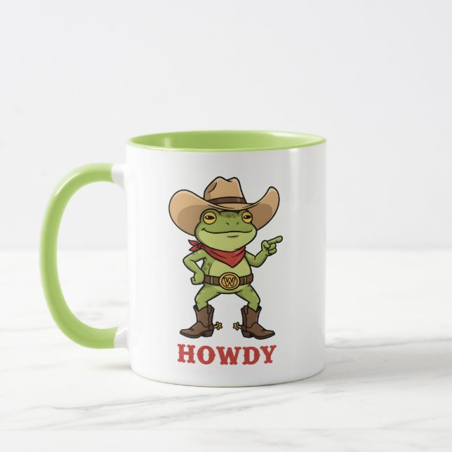Mug Western Yeehaw Frog Howdy Frog Funny Cowboy Meme (Gauche)