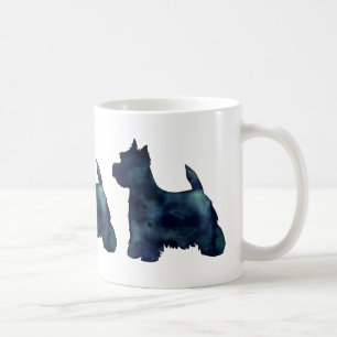 Mug Westie Black Waterolor Silhouette Chien