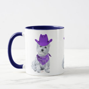 Mug Westie Cowboy en Violet