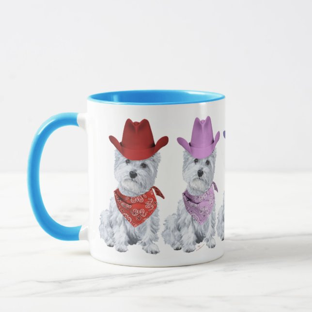 Mug Westie Cowboys All in a Line (Gauche)