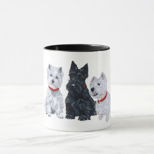 Mug Westies and a Scottie Together