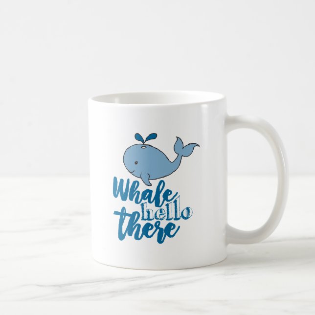 Mug Whale Hello There Whale Cartoon mignonne Baby Whal (Droite)