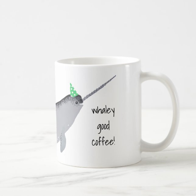 Mug Whaley Good Coffee Text Narwhal Whale (Droite)