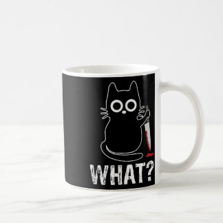 Mug What_ - Chat Drôle Avec Design Graphique Couteau