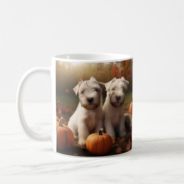 Mug Wheaten Terrier chiot Automne Citrouille délice (Gauche)