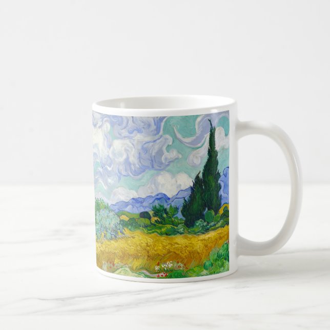 Mug Wheatfield avec des cyprès, Vincent van Gogh (Droite)