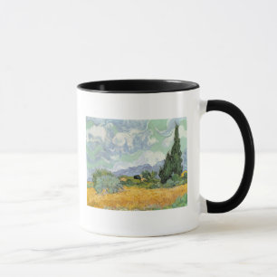 Mug Wheatfield de Vincent van Gogh avec des cyprès,
