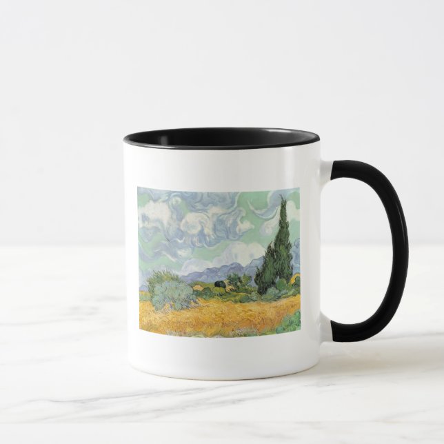 Mug Wheatfield de Vincent van Gogh | avec des cyprès, (Droite)