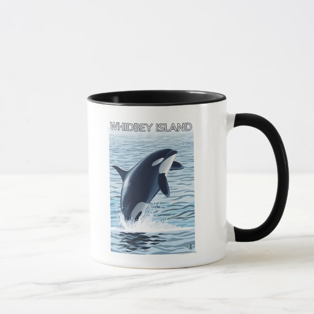 Mug Whidbey Island, Washington Orca Jumping (Droite)