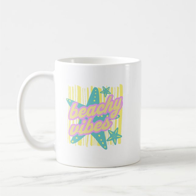 Mug Whimsical Beach Seashells (Gauche)
