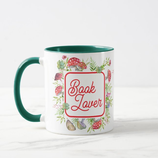 Mug Whimsical Book Lover Mushroom Coffee (Gauche)