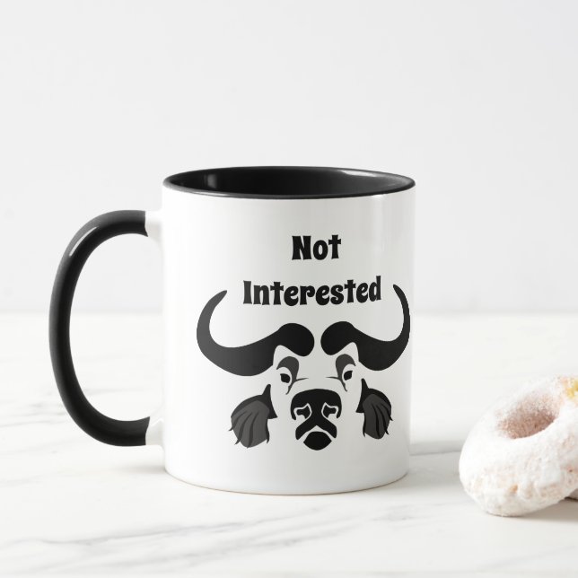 Mug Whimsical Cape Buffalo, dans oreiller à jet d'encr (Avec donut)