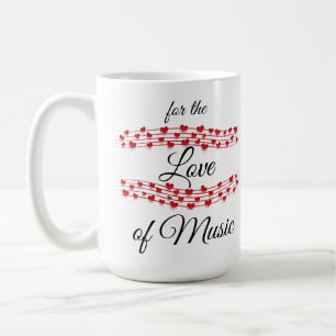 Mug Whimsical coeurs musique "Pour l'amour de la musiq