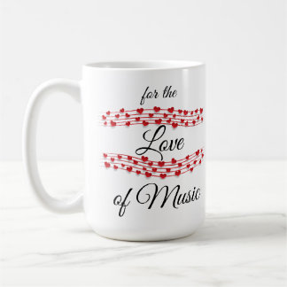 Mug Whimsical coeurs musique "Pour l'amour de la musiq