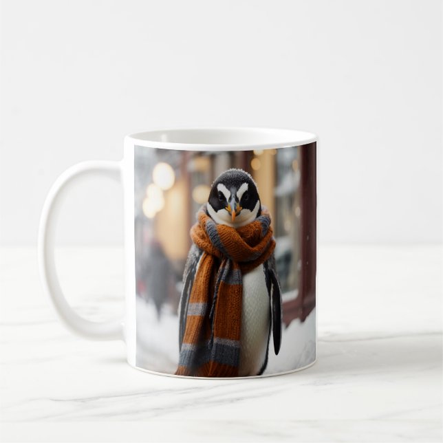 Mug Whimsical Cosy Penguin hiver neigeux (Gauche)