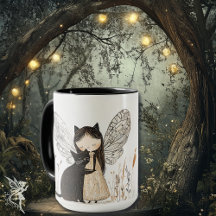 Whimsical Fairy & Chat Anniversaire Cadeau personn