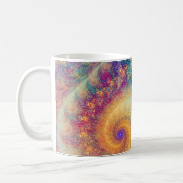 Mug Whimsical Fantasy Abstract Fractal Vortex Art (Gauche)