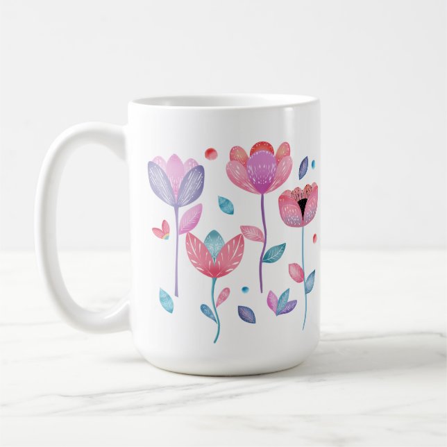 Mug Whimsical Flowers  (Gauche)