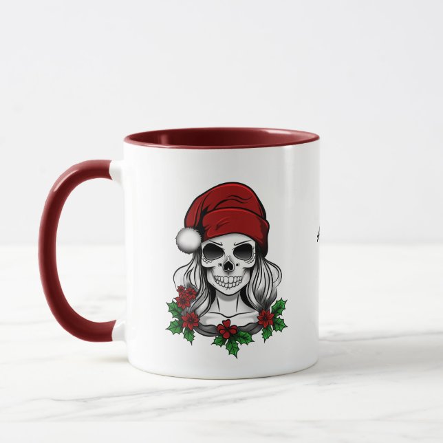 Mug Whimsical gothique Père Noël Crâne Noël (Gauche)