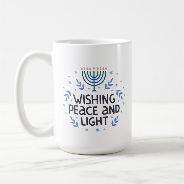 Mug Whimsical Hanoukka Fun Typographie 15oz (Gauche)