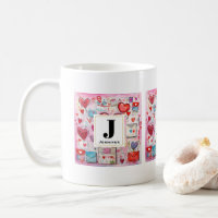 Whimsical Hearts and Love Lettres Motif Monogramme