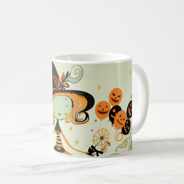 Mug whimsical/sorcière/citrouille/chute (Devant droit)