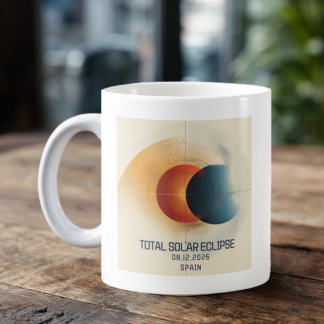 Mug Whimsical Sun Moon Solar Eclipse (Custom Eclipse Coffee Mug)