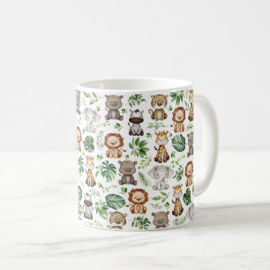 Mug Whimsical Tropical Jungle Safari Animaux sauvages