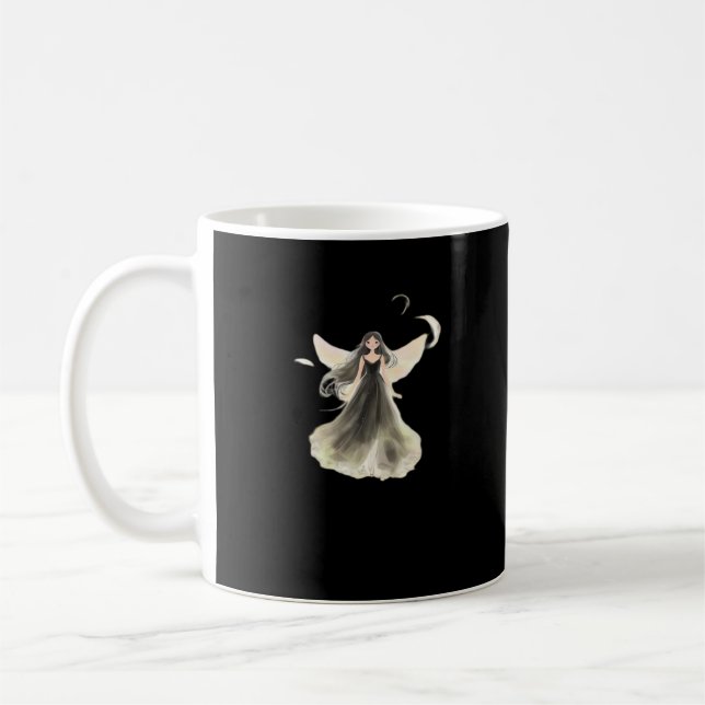 Mug Whimsigoth Girl Fée foncée esthétique avec Vibes C (Gauche)