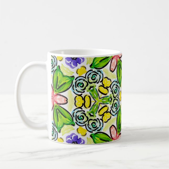 Mug Whimsy dans le jardin peint main (Gauche)