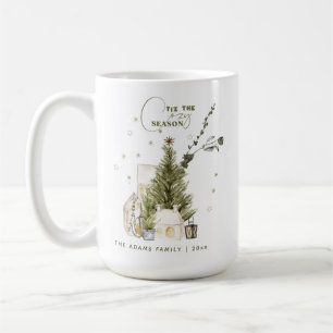 Mug Whimsy Watercolor Cosy Vintage Christmas Scène