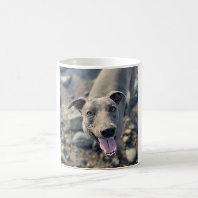 Mug - Whippet bleu souriant (Centre)
