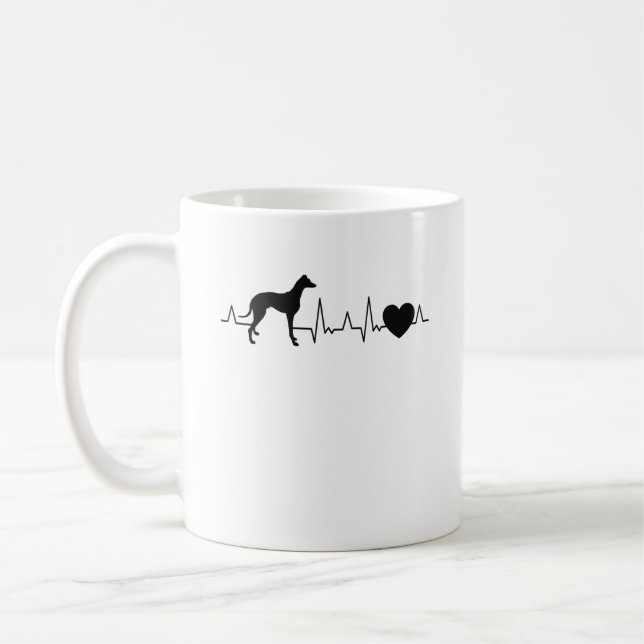 Mug Whippet Herzschlag Windhund Sighthound (Gauche)