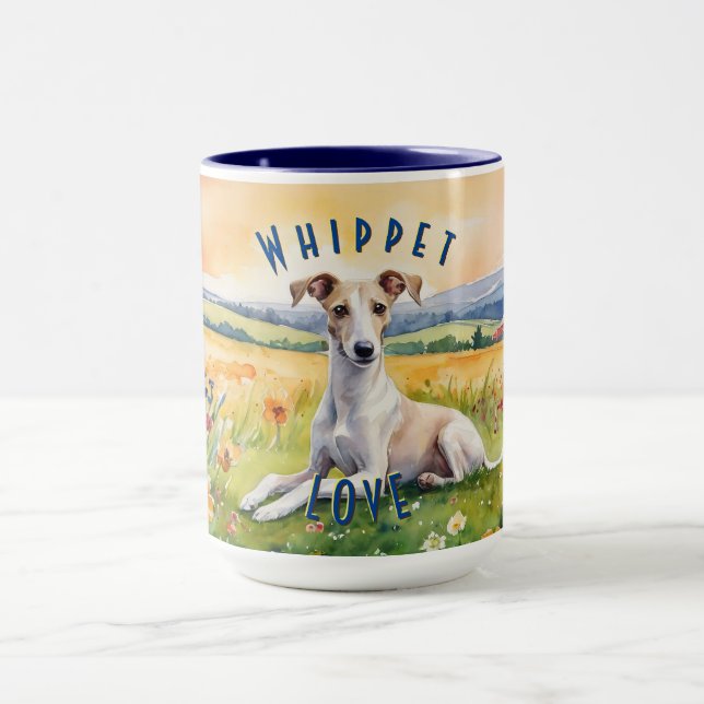 Mug Whippet Sunrise Personnalisé, Sip In Elegance (Centre)
