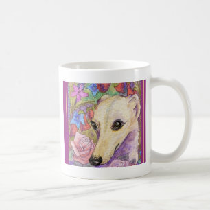 Mug Whippet timide de fleur