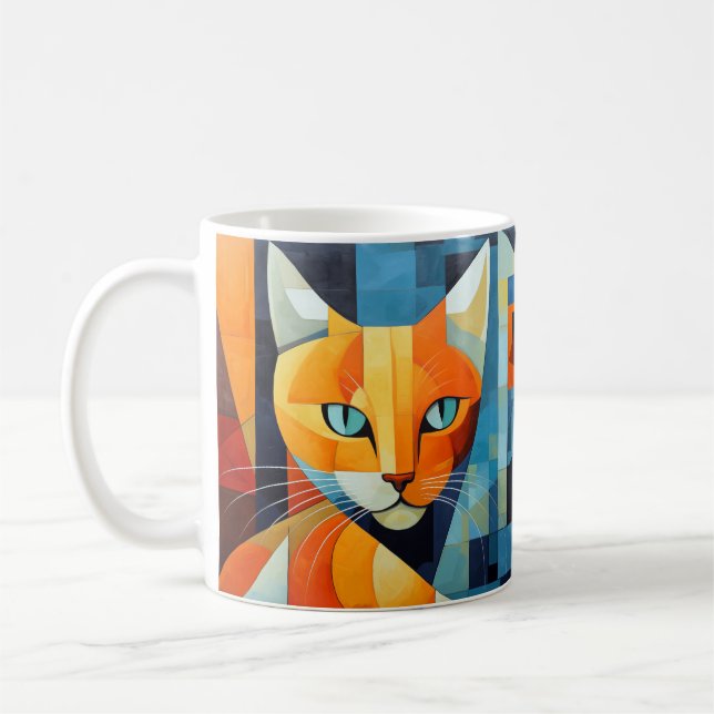 Mug Whiskers Abstraits : Chat orange (Gauche)