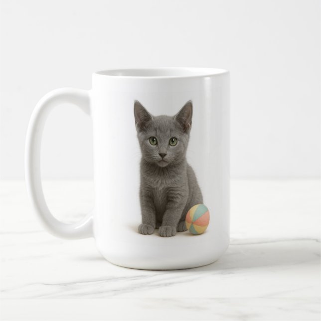 Mug Whiskers Argent - Russe Blue Kitten (Gauche)