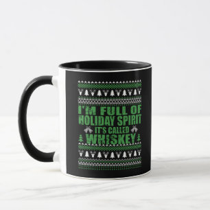 Mug Whiskey est mon esprit drôle et moche pull de Noël