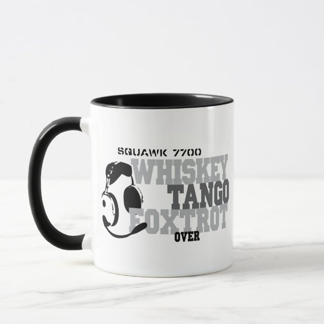 Mug Whiskey Tango Foxtrot - Humour de l'aviation (Gauche)