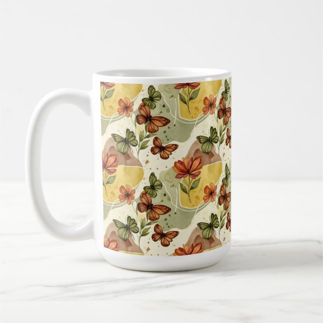 Mug Whispers à papillons dans les tons de la Terre (Gauche)