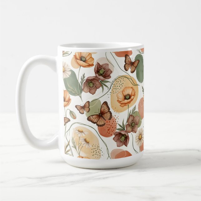 Mug Whispers à papillons dans les tons de la Terre (Gauche)