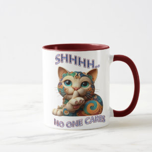 Mug Whispers Chat Whimsical Shhh Personne Ne S'En Souc