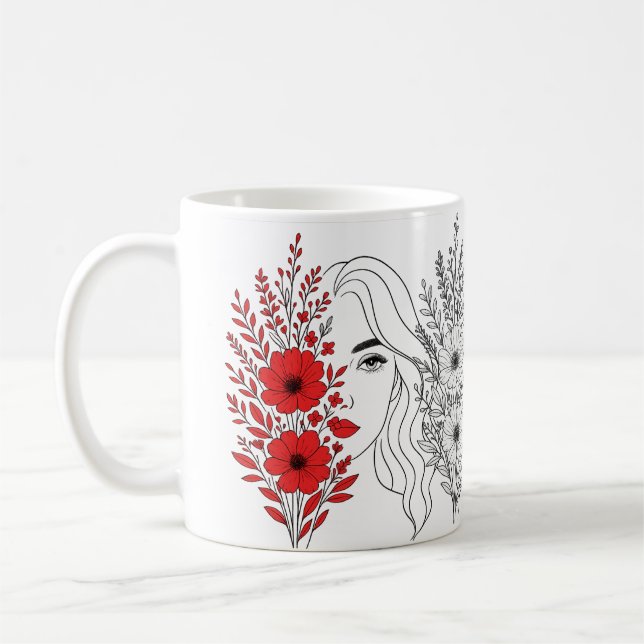 Mug Whispers of Nature - Beauté féminine en fleurs (Gauche)