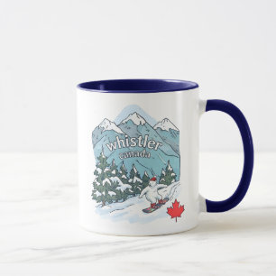 Mug Whistler BC Canada Mignonne Montagne de Snowboard