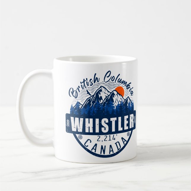 Mug Whistler BC Vancouver - Canada - Retro Vintage (Gauche)