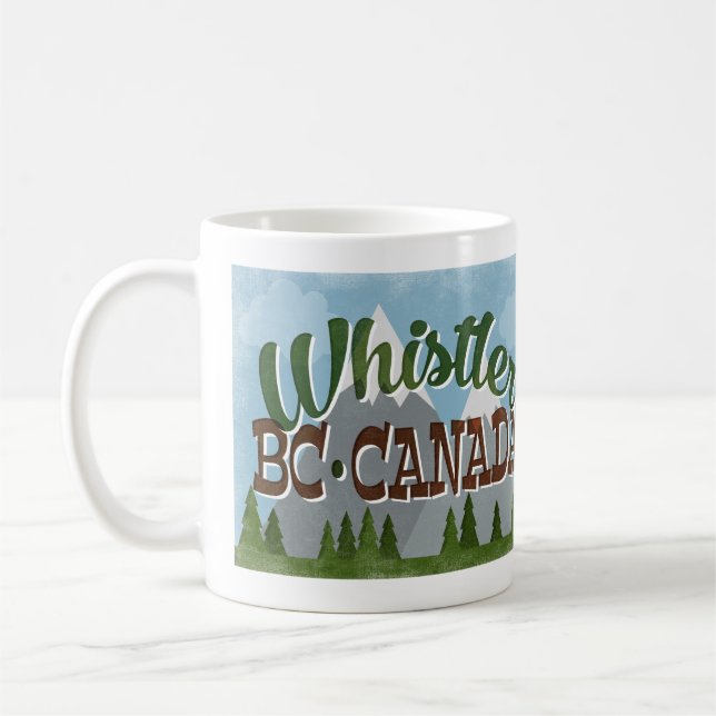 Mug Whistler Canada Fun Retro Snowy Mountains (Gauche)