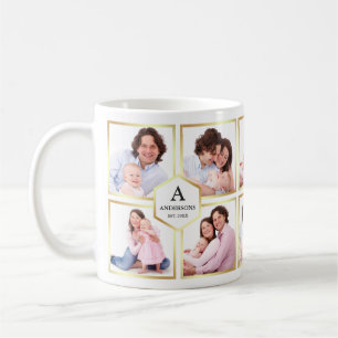 Mug White and Gold 10 Photos Collage de photos de fami