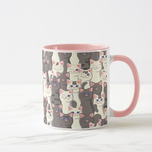 Mug White and gray cats pattern (Droite)